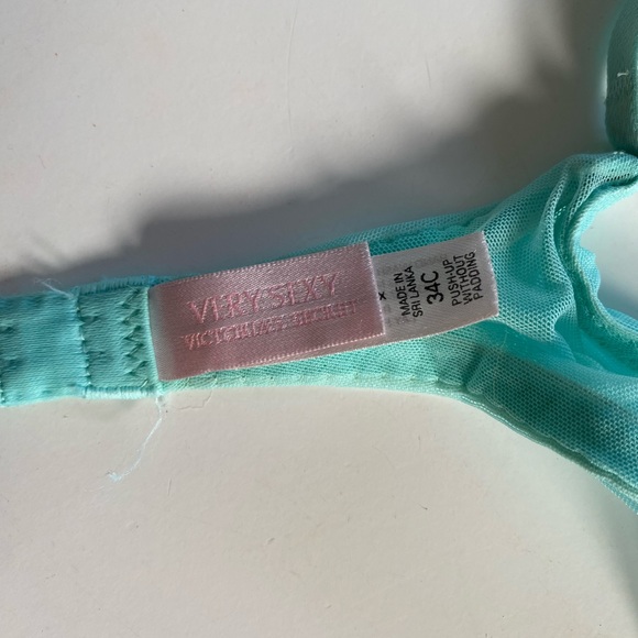 Y2K Victoria’s Secret Very Sexy Laced Push-up w/o Padding Turquoise Bra - Picture 3 of 3
